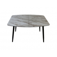 Стол обеденный Квин раскладной, МДФ Черный кварц, МДФ/Стекло, Фотопечать Леонардо, Мир зеркал, 00031209 Стол обеденный Квин раскладной, МДФ Черный кварц, МДФ/Стекло, Фотопечать Леонардо, Мир зеркал, 00031209