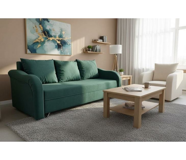 Диван Анталия НПБ (EVA-30 зелёный (велюр) *+ EVA-30 зелёный (велюр) *), Наполнитель Пружинный блок , УД-М, 00051944