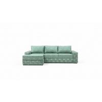 Диван угловой Париж с отоманкой (Велюр Ламбре 14 зеленый), УД-М, Наполнитель НПБ