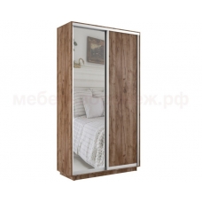 Шкаф-купе 2-дверный Экспресс с одним зеркалом, ЛДСП Дуб табачный, ЛДСП Дуб табачный/Зеркало, Е1, 00053862
