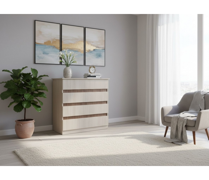 Комод Стандарт 7, ЛДСП Ясень шимо светлый, ЛДСП Ясень шимо светлый, УД-К, 00026307