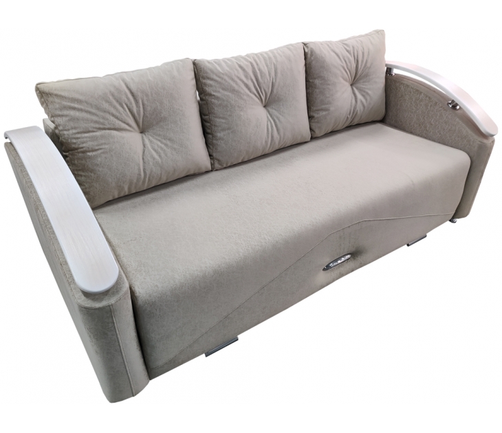 Диван Монако-2 НПБ с багетом венге (Велюр ZERO-26 бежевый), УД-М, Наполнитель НПБ