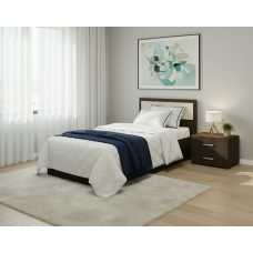 Кровать Фиеста с основанием ДСП, ЛДСП Венге, ЛДСП Венге, УД-К, 00013076