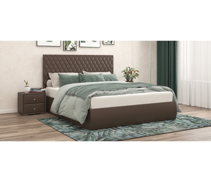 Кровать Стелла с подъемным механизмом, Микровелюр корица, Мелодия сна, 00055067