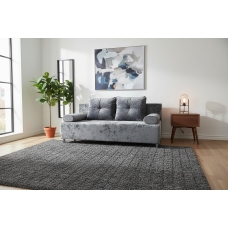 Диван Хилтон-6 подушки Монако (OWN-12 серый (велюр с краш эффектом)+ OWN-12 серый (велюр с краш эффектом)), Наполнитель ППУ, УД-М, 00035160