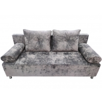 Диван Хилтон-6 подушки Монако (OWN-12 серый (велюр с краш эффектом)+ OWN-12 серый (велюр с краш эффектом)), Наполнитель ППУ, УД-М, 00035160