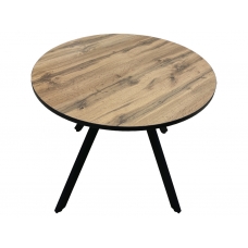 Стол обеденный нераскладной Элегант (Металл крашенный черный (профиль) + Дуб Вотан)