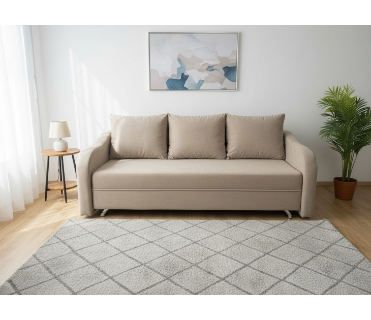 Диван Анталия НПБ (EVE-21 бежевый (велюр)+ EVE-21 бежевый (велюр)), Наполнитель Пружинный блок , УД-М, 00055458