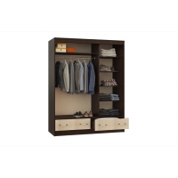 Шкаф-купе 3-дверный Модерн с одним зеркалом, ЛДСП Венге, ЛДСП Дуб белфорт, УД-К, 00000738 Шкаф-купе 3-дверный Модерн с одним зеркалом, ЛДСП Венге, ЛДСП Дуб белфорт, УД-К, 00000738