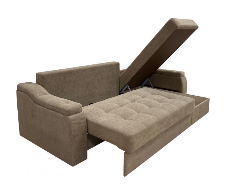 Диван угловой BELLA-12 (EVA-2/106 светло-коричневый (велюр)), Миндаль, Наполнитель НПБ