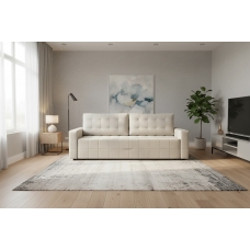 Диван Аргус с широкими подлокотниками без багета стежка квадрат (EL-2B бежевый (велюр)+ EL-2B бежевый (велюр)), Наполнитель НПБ, УД-М, 00055301