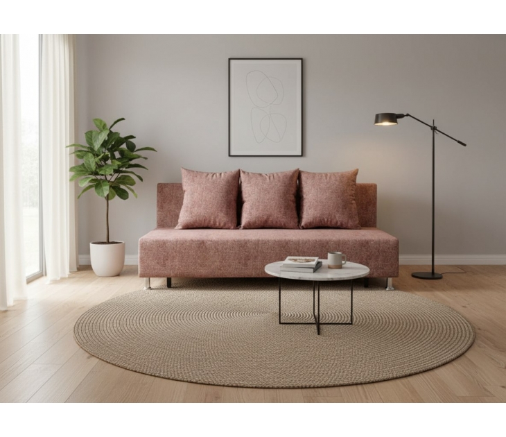 Диван Барселона ППУ без боковых подушек (Велюр Кортекс LK-8 коричневый), УД-М, Наполнитель ППУ