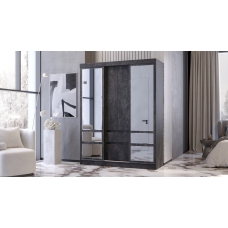 Шкаф-купе 2-дверный Кёльн с зеркалами, ЛДСП Цемент темный, ЛДСП Цемент темный, УД-К, 00046609