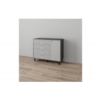 Катрин-13 Комод, ЛДСП Графит Серый, МДФ Светло-серый , ТЭКС, 00053507