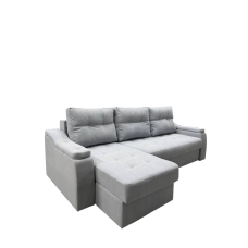 Диван угловой Каир (Велюр EVA-9 серый), УД-М, Наполнитель НПБ