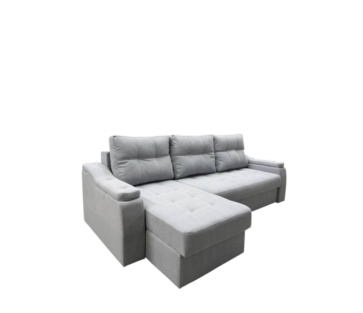 Диван угловой Каир (Велюр EVA-9 серый), УД-М, Наполнитель НПБ