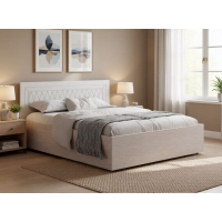 Спальный гарнитур София NEW Кровать основание ДСП, ЛДСП Ясень белый, МДФ Белое дерево TF 11 IE-BD-55 (Стандарт), УД-К, 00033467