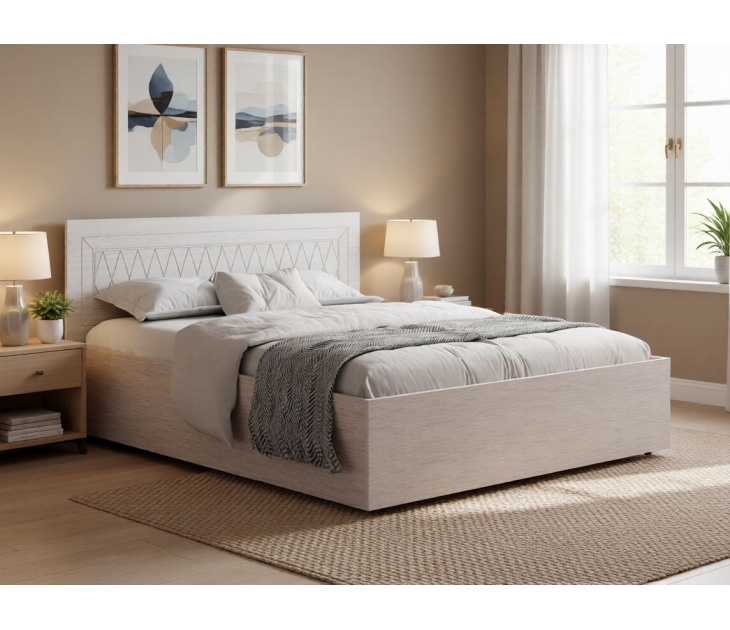 Спальный гарнитур София NEW Кровать основание ДСП, ЛДСП Ясень белый, МДФ Белое дерево TF 11 IE-BD-55 (Стандарт), УД-К, 00033467