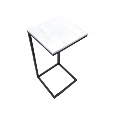 Журнальный стол Лофт симпл (Металл крашенный черный + МДФ Дуб белый)