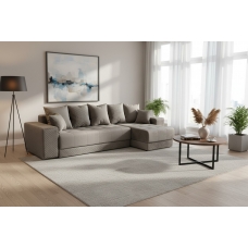 Диван угловой Дубай НПБ с широкими подлокотниками (AY1-22В светло-коричневый однотонный (велюр)), УД-М, Наполнитель НПБ