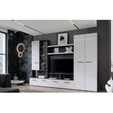 Гостиная Вена МДФ, ЛДСП Венге, МДФ Белый глянец, УД-К, 00021843