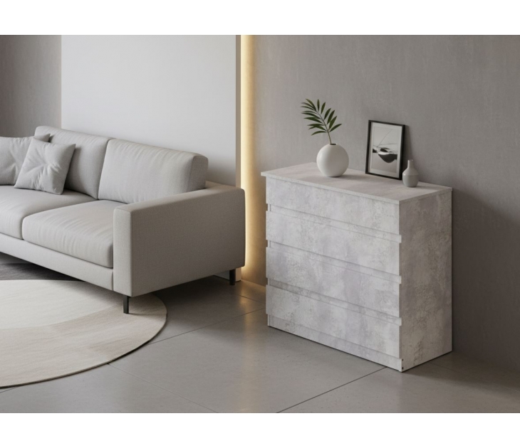 Комод Стандарт 7, ЛДСП Цемент светлый, ЛДСП Цемент светлый, УД-К, 00050721