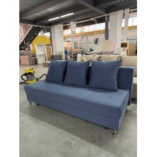 Диван Барселона на НПБ без боковых подушек  (Вельвет EL-10B синий), УД-М, Наполнитель НПБ