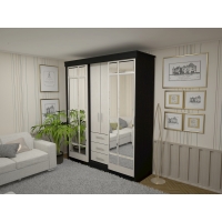 Шкаф-купе Маэстро с зеркалами, ЛДСП Венге, ЛДСП Дуб белфорт, УД-К, 00001294 Шкаф-купе Маэстро с зеркалами, ЛДСП Венге, ЛДСП Дуб белфорт, УД-К, 00001294