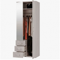 Гостиная Белла Шкаф 2-створчатый с одним зеркалом, ЛДСП Ясень белый, ЛДСП Ясень белый, БТС, 00034041 Гостиная Белла Шкаф 2-створчатый с одним зеркалом, ЛДСП Ясень белый, ЛДСП Ясень белый, БТС, 00034041