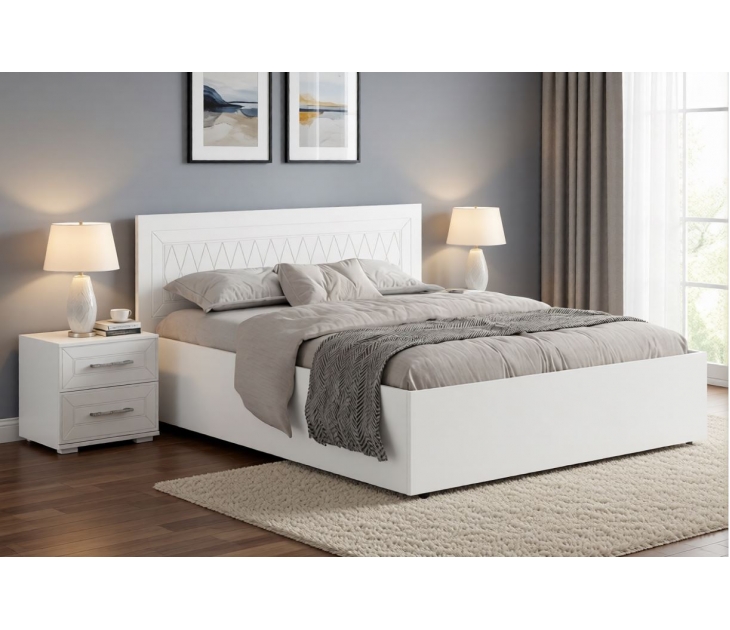 Спальный гарнитур София NEW Тумба прикроватная, ЛДСП Ясень белый, МДФ Белое дерево TF 11 IE-BD-55 (Стандарт), УД-К, 00032315