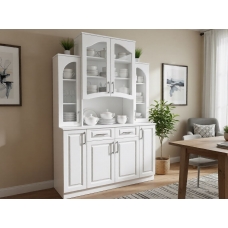 Буфет 4х створчатый, ЛДСП Ясень белый, МДФ Мадлен белый (МС груп), УД-К, 00049235 Буфет 4х створчатый, ЛДСП Ясень белый, МДФ Мадлен белый (МС груп), УД-К, 00049235