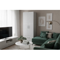 Гостиная София NEW Шкаф 2-створчатый , ЛДСП Ясень белый, МДФ Белое дерево TF 11 IE-BD-55 (Стандарт), УД-К, 00033463