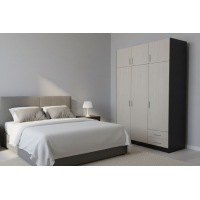 Шкаф 3-створчатый без зеркала, ЛДСП Венге, ЛДСП Дуб белфорт, УД-К, 00013341