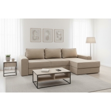 Диван угловой Марсель с оттоманкой (Велюр EVA-2 бежево-коричневый), УД-М, Наполнитель НПБ Диван угловой Марсель с оттоманкой (Велюр EVA-2 бежево-коричневый), УД-М, Наполнитель НПБ